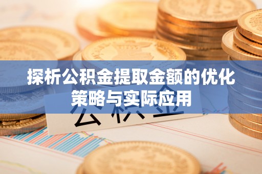 镇雄探析公积金提取金额的优化策略与实际应用